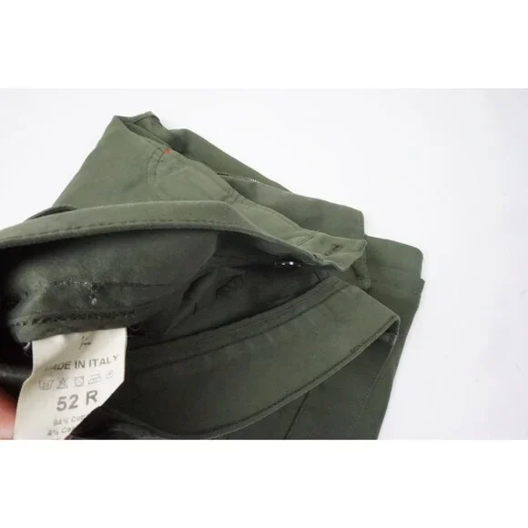 Isaia Napoli Cashmere Blend Olive Green Comfort Project Pants Sz 52 Brand New
